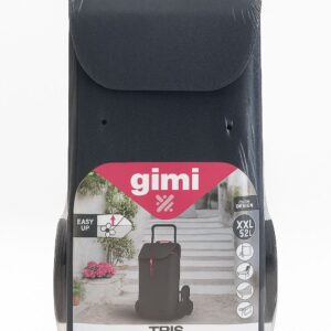 Gimi TRIS – Carrello Spesa XXL 52L con 3 Ruote Easy-Up