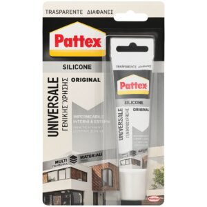 Pattex Silicone Universale Trasparente – 50 ml Sigillante impermeabile per uso interno ed esterno