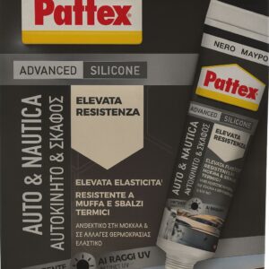 Pattex Silicone Advanced Auto & Nautica – Nero | Alta Resistenza 50 ml